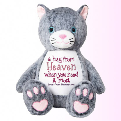 Embroidered Hug from Heaven Memorial Teddy