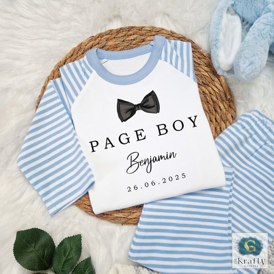 Personalised Page Boy Pyjamas - Bow Tie Design