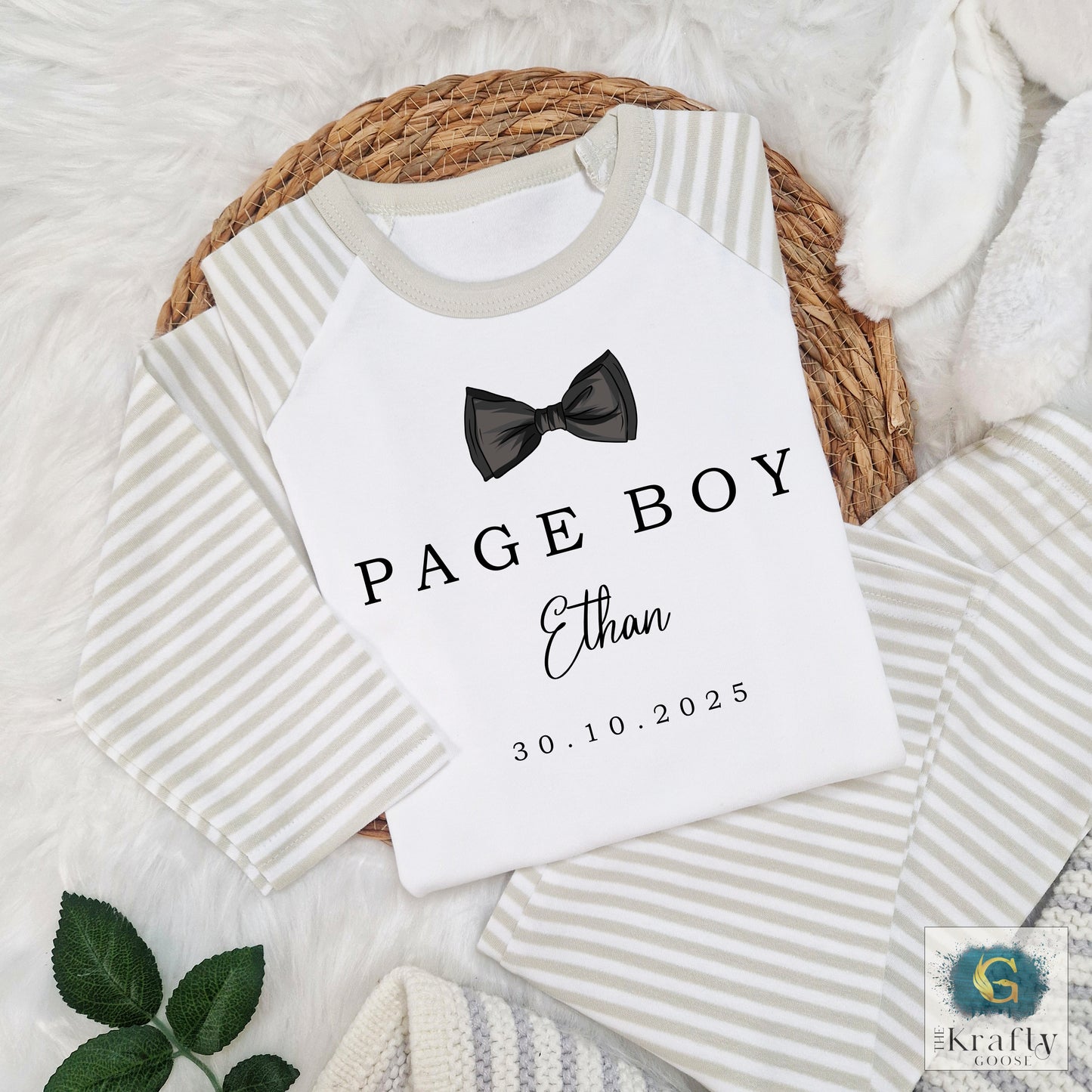 Personalised Page Boy Pyjamas - Bow Tie Design