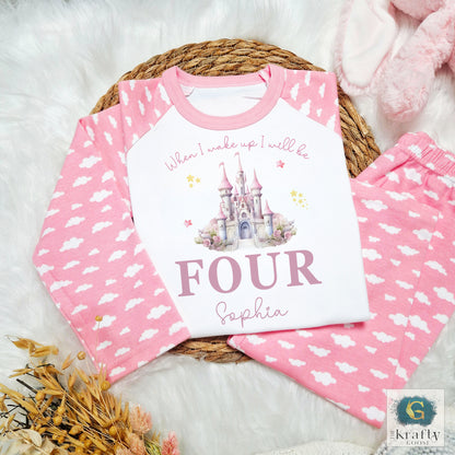 Personalised Birthday Pyjamas - Princess Castle Design