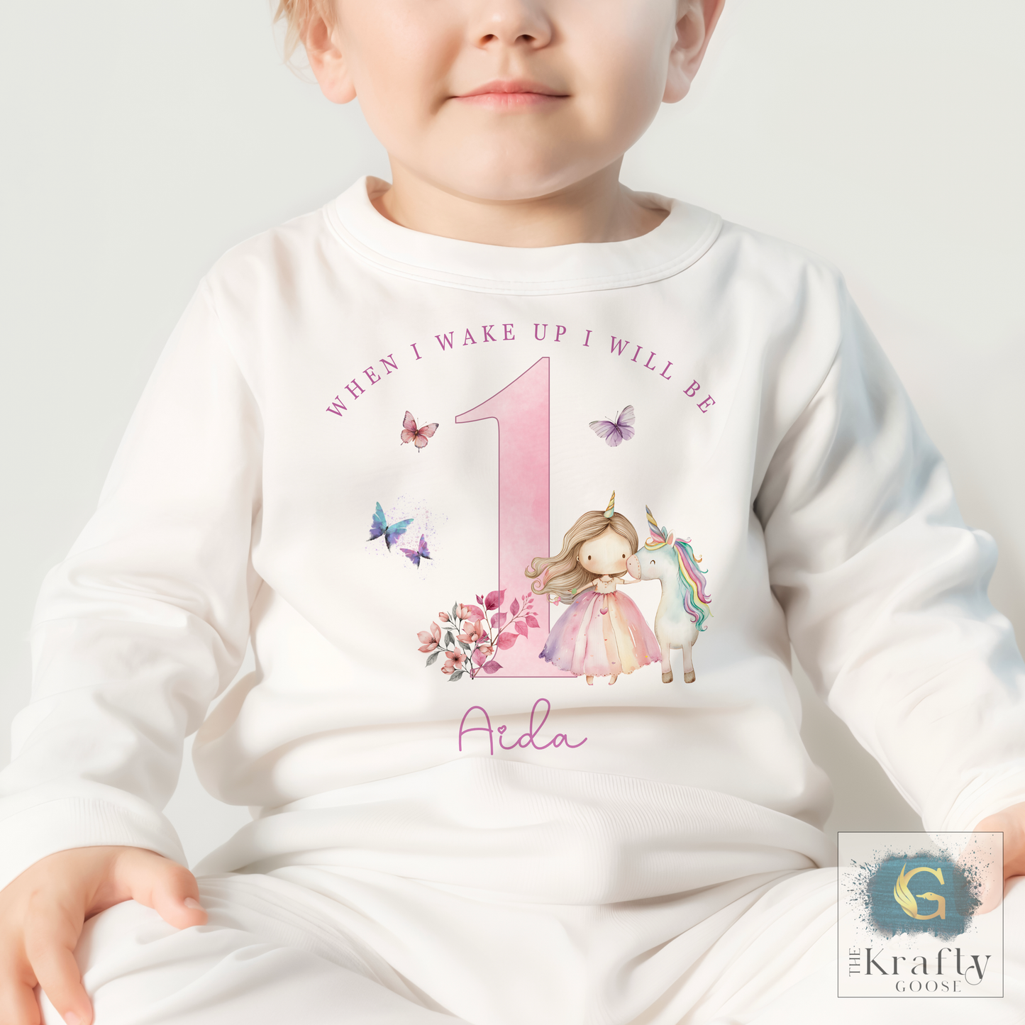 Personalised Birthday Pyjamas - Princess Unicorn Design