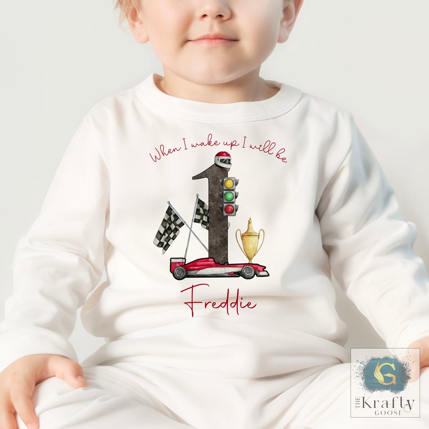 Personalised Birthday Pyjamas - Racing Car Design