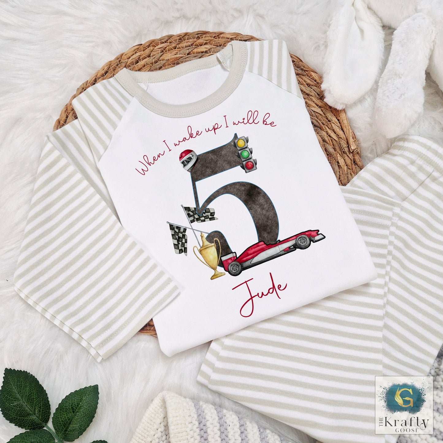 Personalised Birthday Pyjamas - Racing Car Design