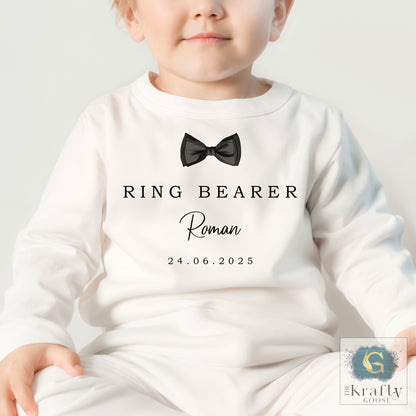 Personalised Ring Bearer Pyjamas - Bow Tie Design