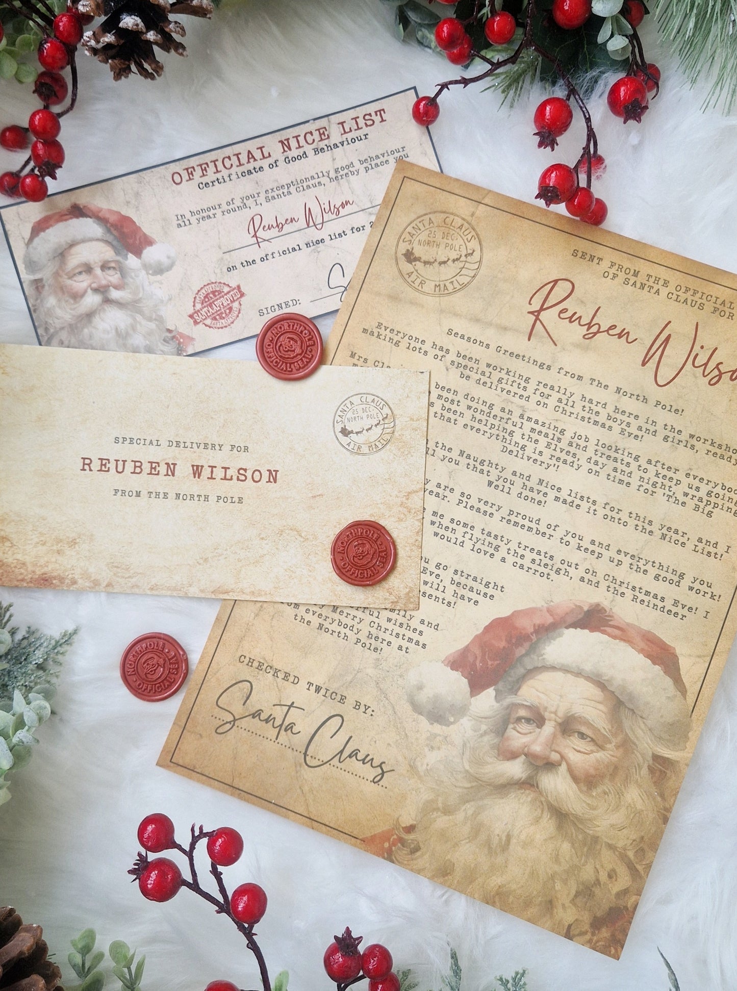 Personalised Vintage Santa Letter with Real Wax Seal