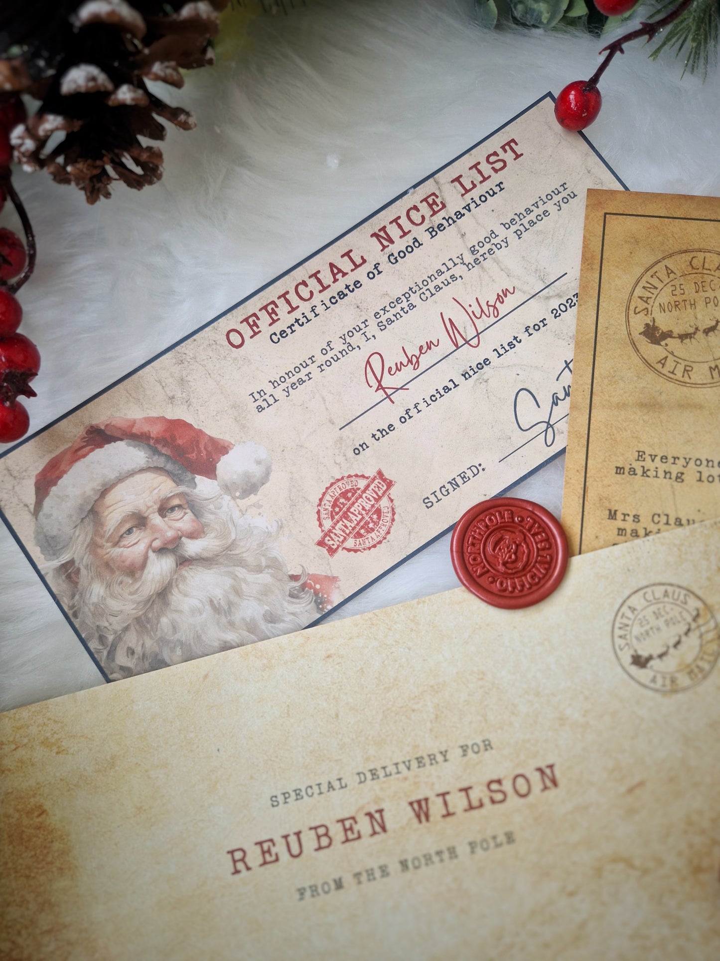 Personalised Vintage Santa Letter with Real Wax Seal