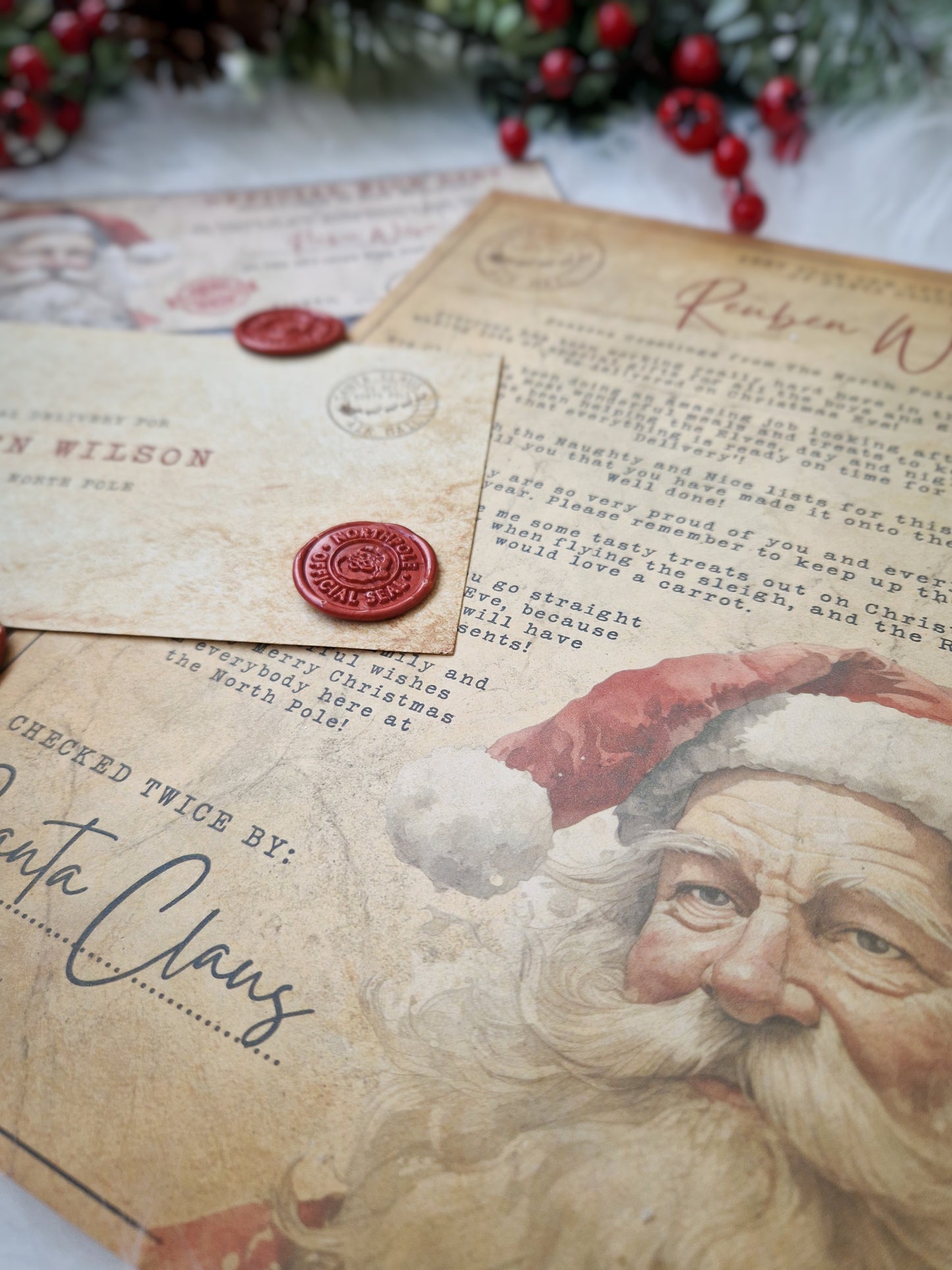 Personalised Vintage Santa Letter with Real Wax Seal