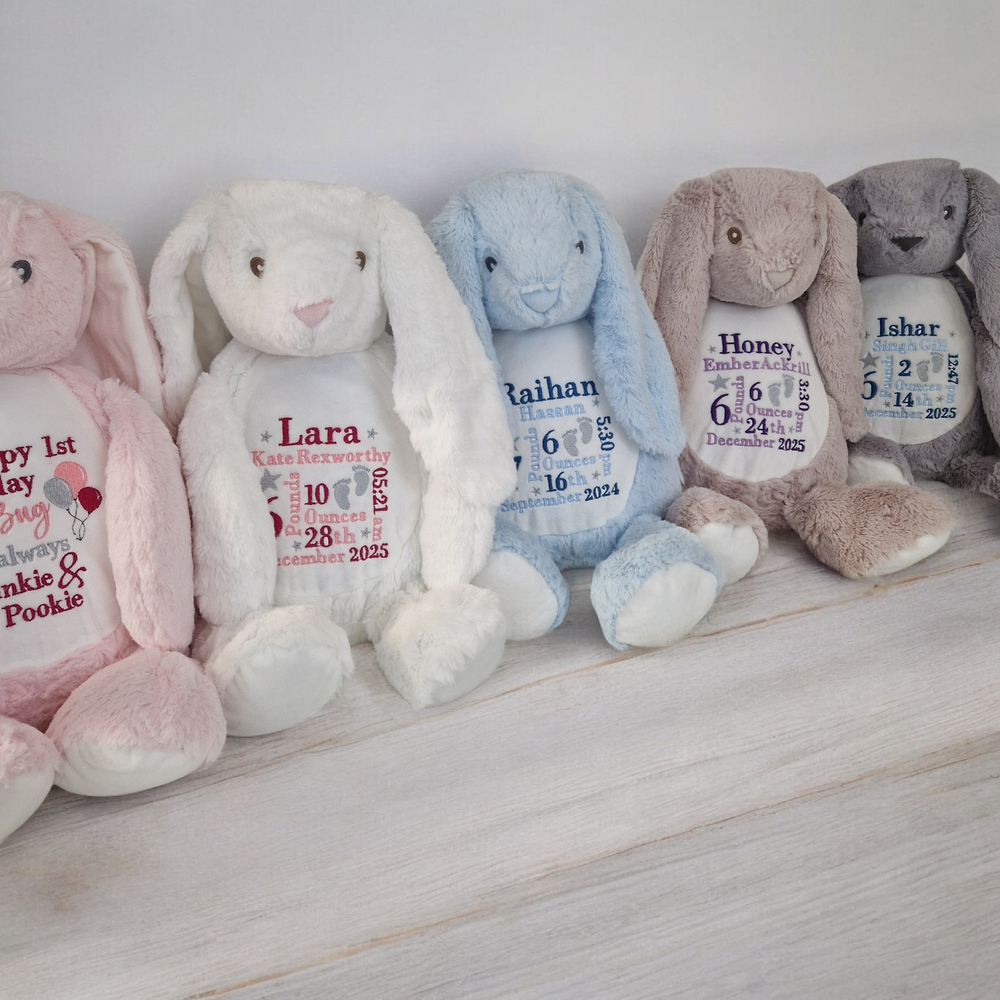 Embroidered Birth Announcement Soft Toy