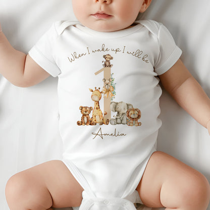 When I Wake Up - First Birthday Outfit - Jungle Safari