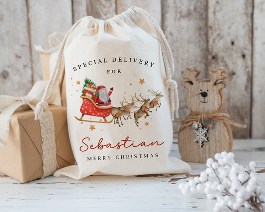 XL Luxury Santa Sack - Santa Sleigh Design