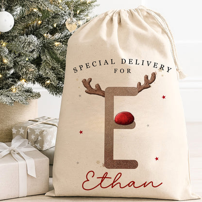 XL Luxury Santa Sack - Reindeer Alphabet