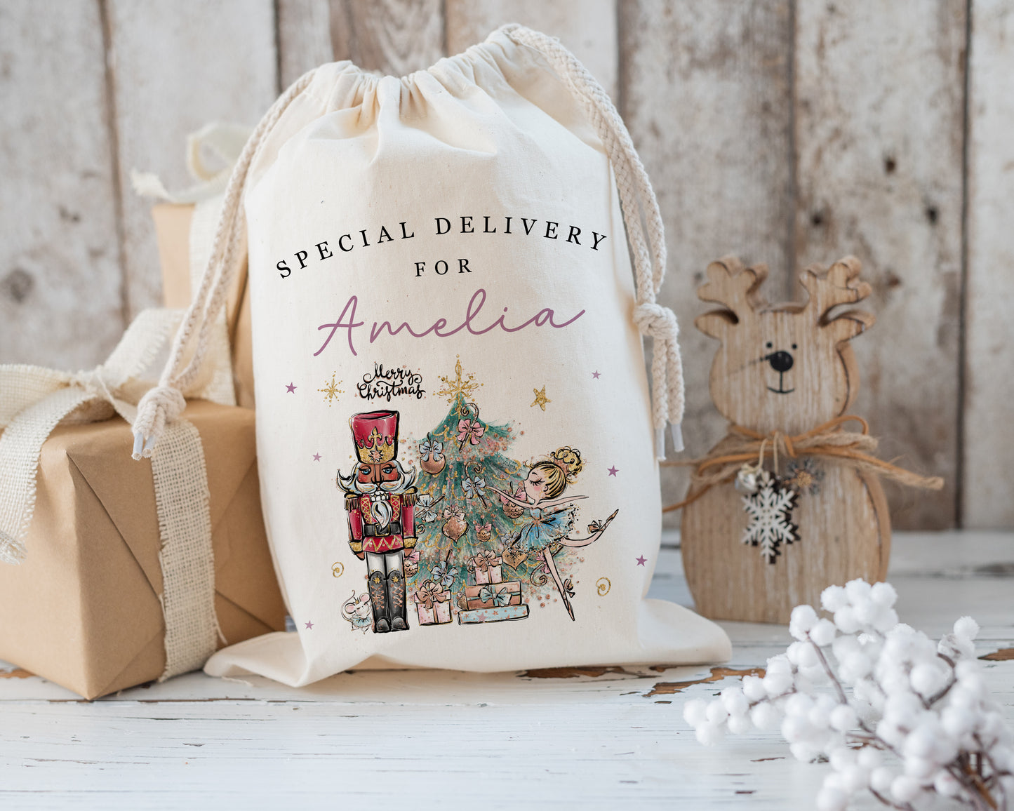 XL Luxury Santa Sack - Nutcracker