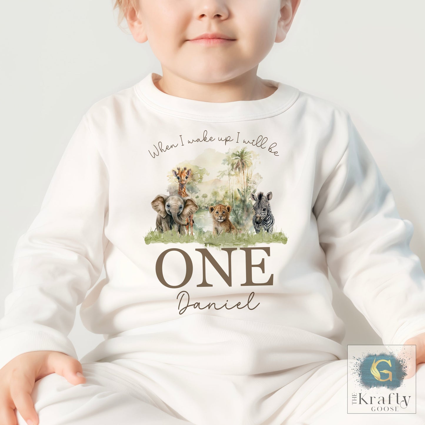 Personalised Birthday Pyjamas - Safari Animals Design