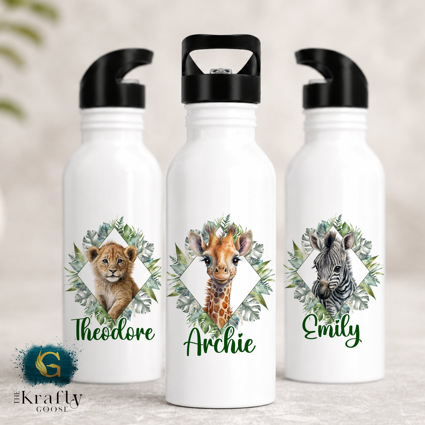 Safari Animals Water Bottle