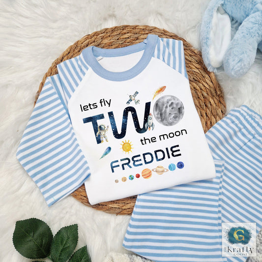 Personalised Birthday Pyjamas - Space Design - TWO the Moon