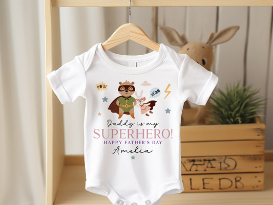 Daddy is my Superhero - Pink Design