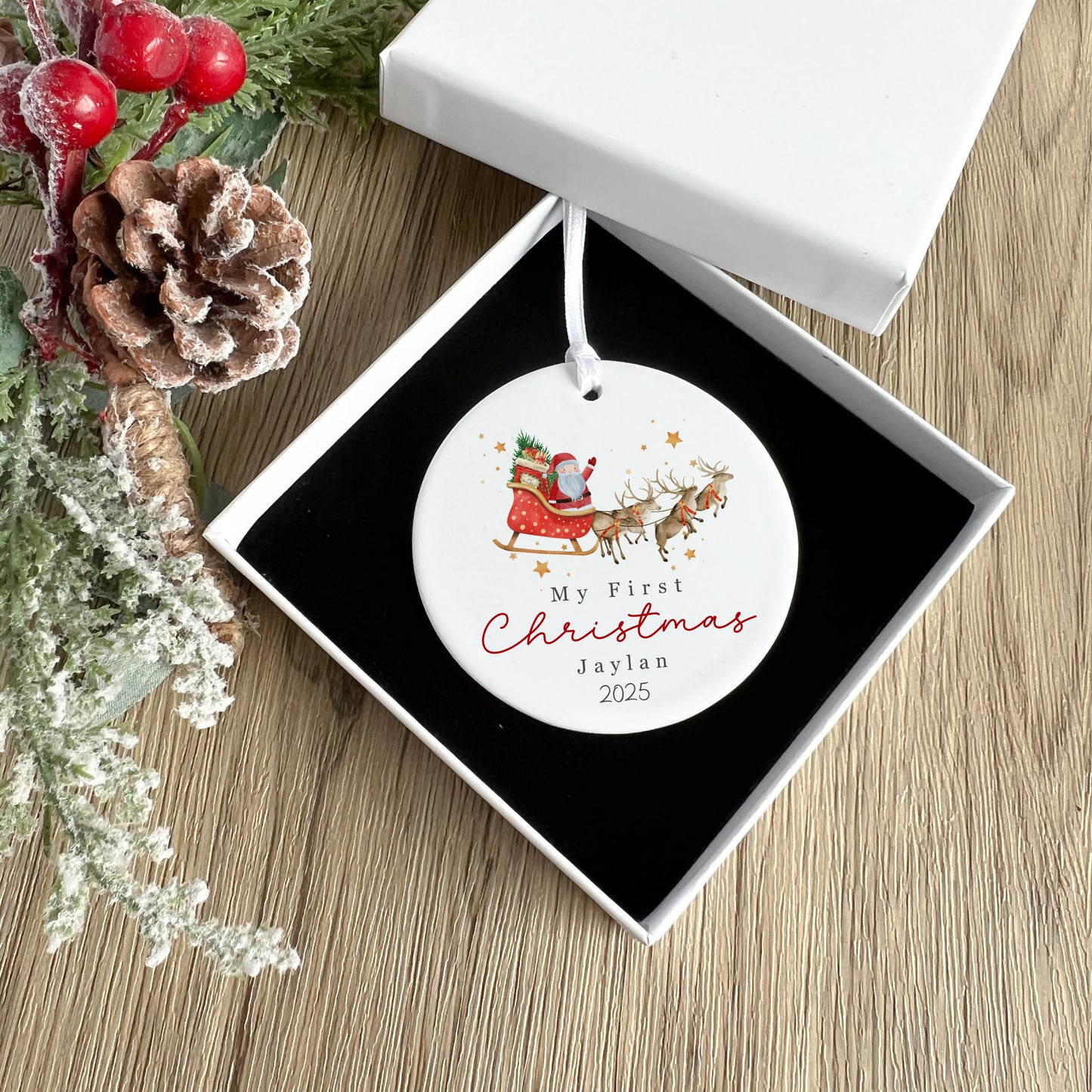 Baby's First Christmas Decoration - Santa and Sleigh