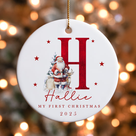 Baby's First Christmas Decoration - Santa Alphabet