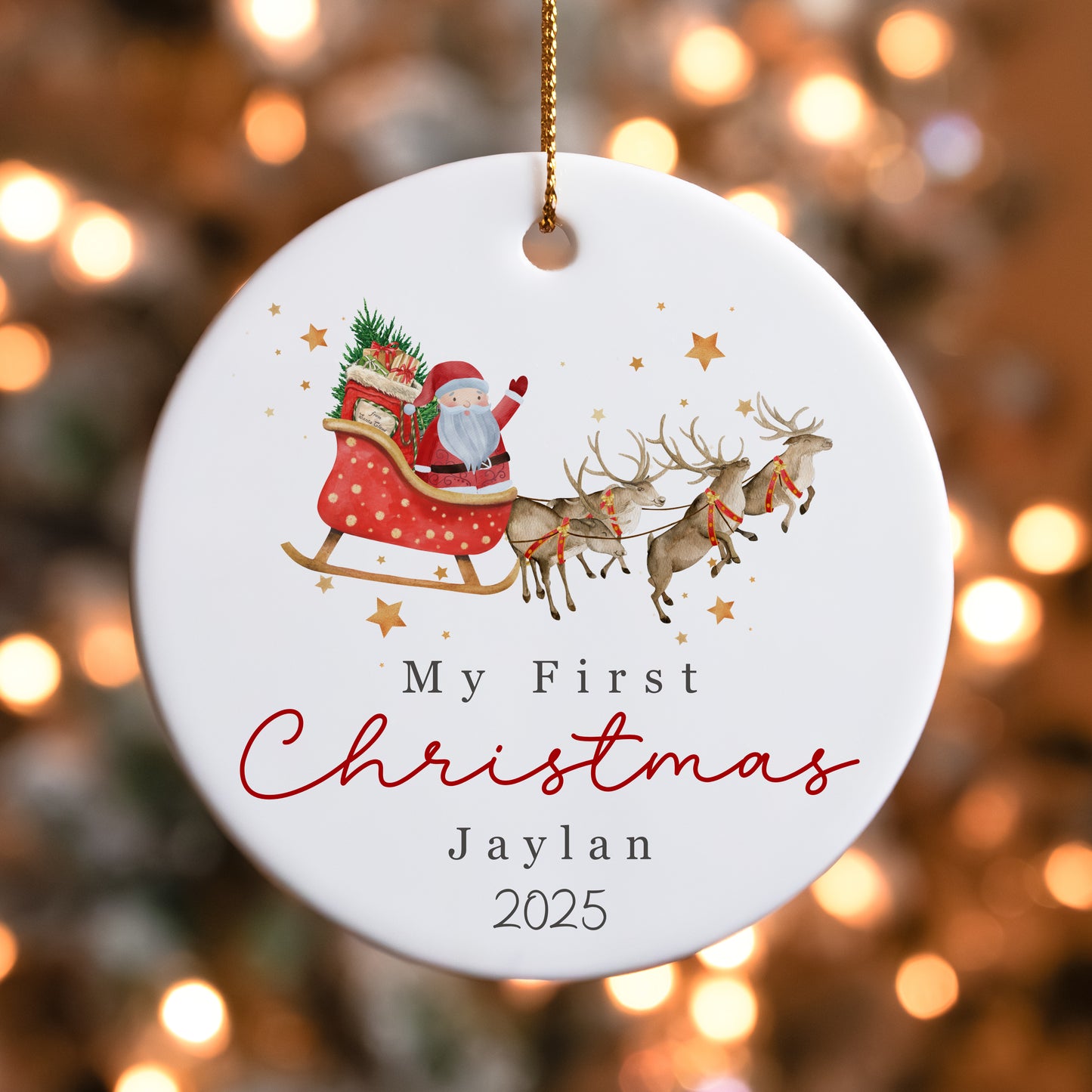 Baby's First Christmas Decoration - Santa and Sleigh