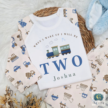 Personalised Birthday Pyjamas - Train Design