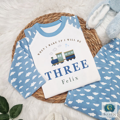 Personalised Birthday Pyjamas - Train Design