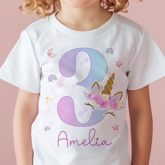 Unicorn Number Birthday T-Shirt