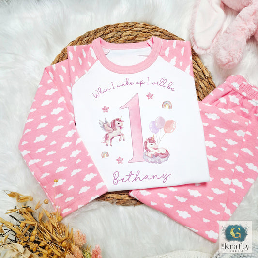 Personalised Birthday Pyjamas - Unicorn Design