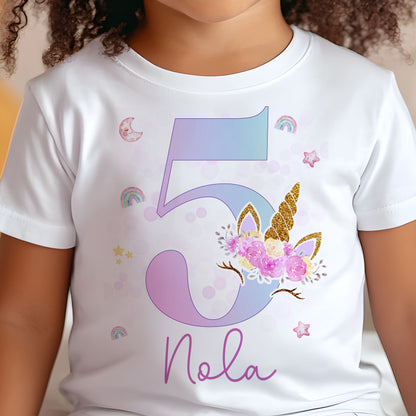 Unicorn Number Birthday T-Shirt