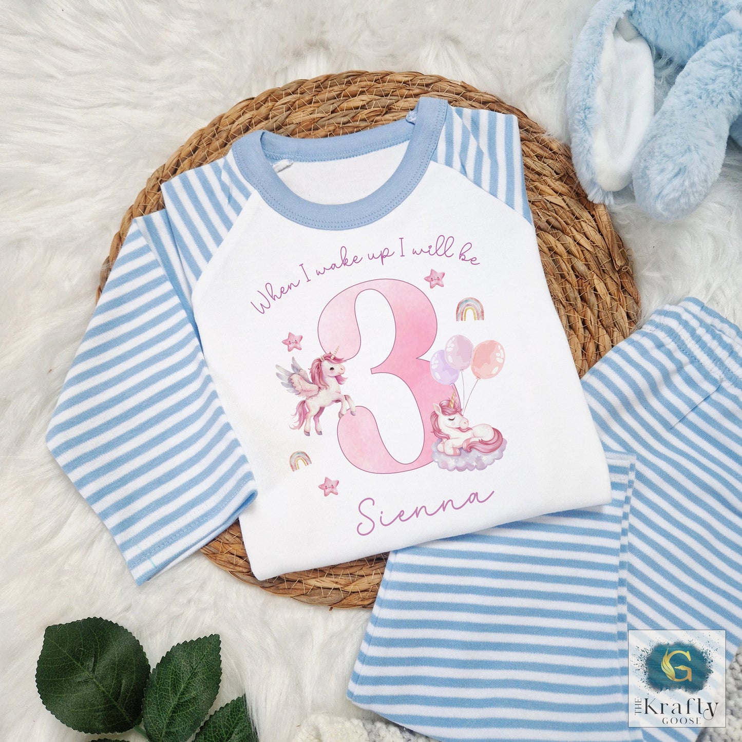 Personalised Birthday Pyjamas - Unicorn Design