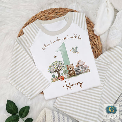 Personalised Birthday Pyjamas - Woodland Animals Design