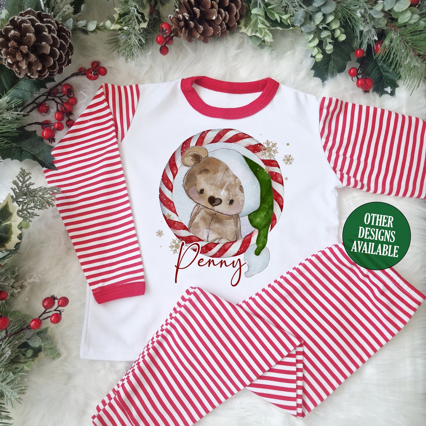 Bear Wreath Christmas Pyjamas