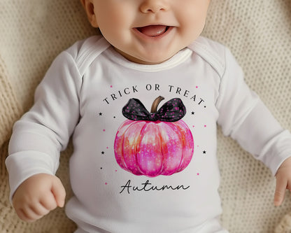 Pink Pumpkin Baby Outfit