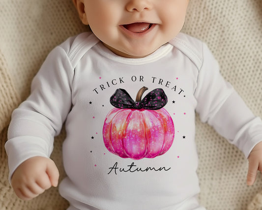 Pink Pumpkin Baby Outfit