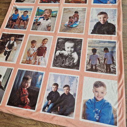 Large Collage Blanket - Pink, Black or Red