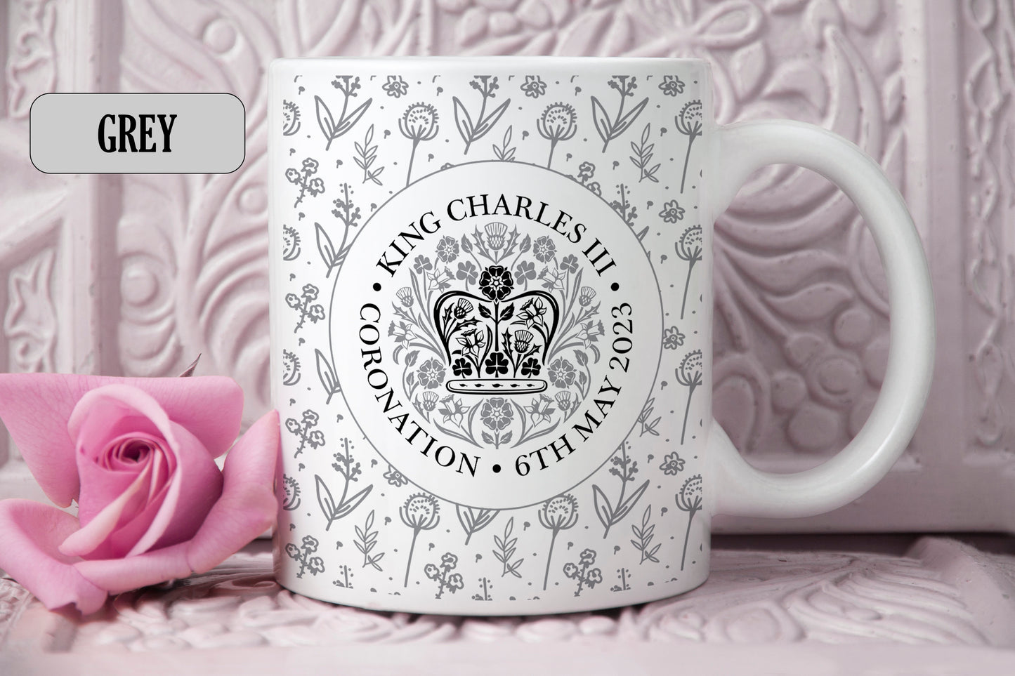 Floral Coronation Emblem Mug