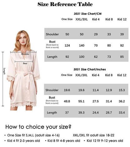 Personalised Robes / Dressing Gown - Lace Edge