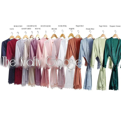Personalised Robes / Dressing Gown - Lace Edge