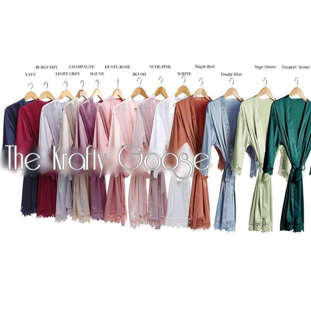 Personalised Robes / Dressing Gown - Lace Edge