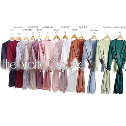 Personalised Robes / Dressing Gown - Lace Edge