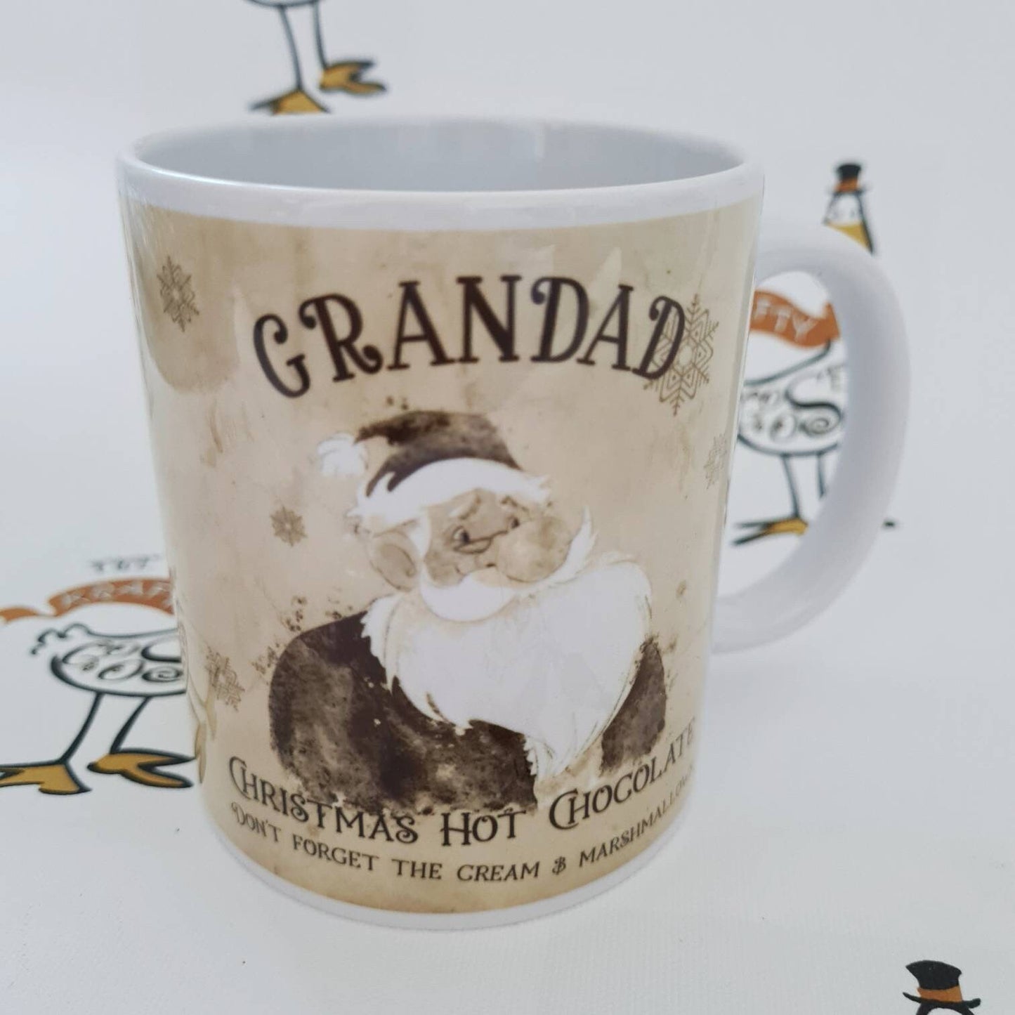 Personalised Hot Chocolate Mug, Christmas Vintage Santa, Stocking Filler, Christmas Eve Box, Hot Chocolate Station