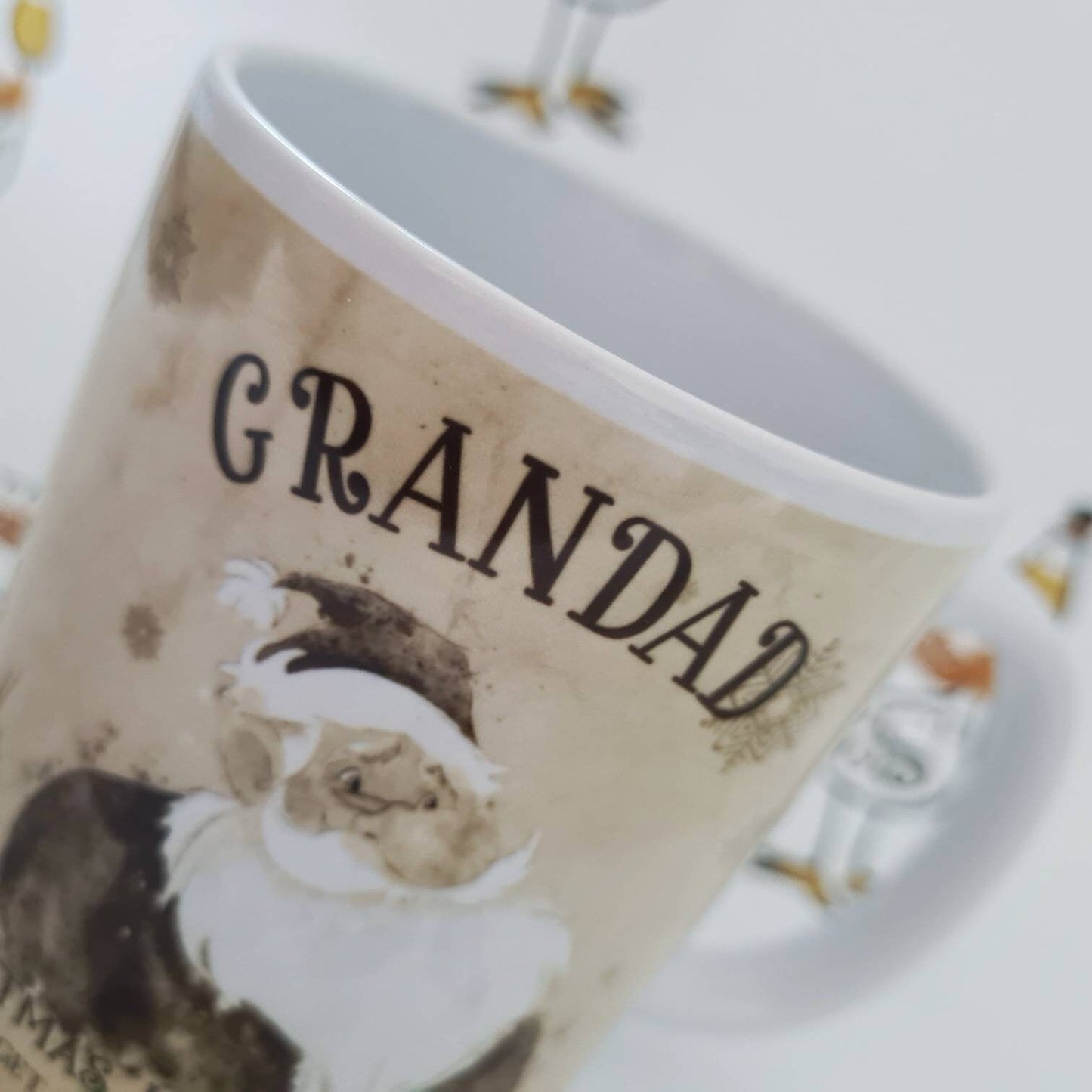 Personalised Hot Chocolate Mug, Christmas Vintage Santa, Stocking Filler, Christmas Eve Box, Hot Chocolate Station