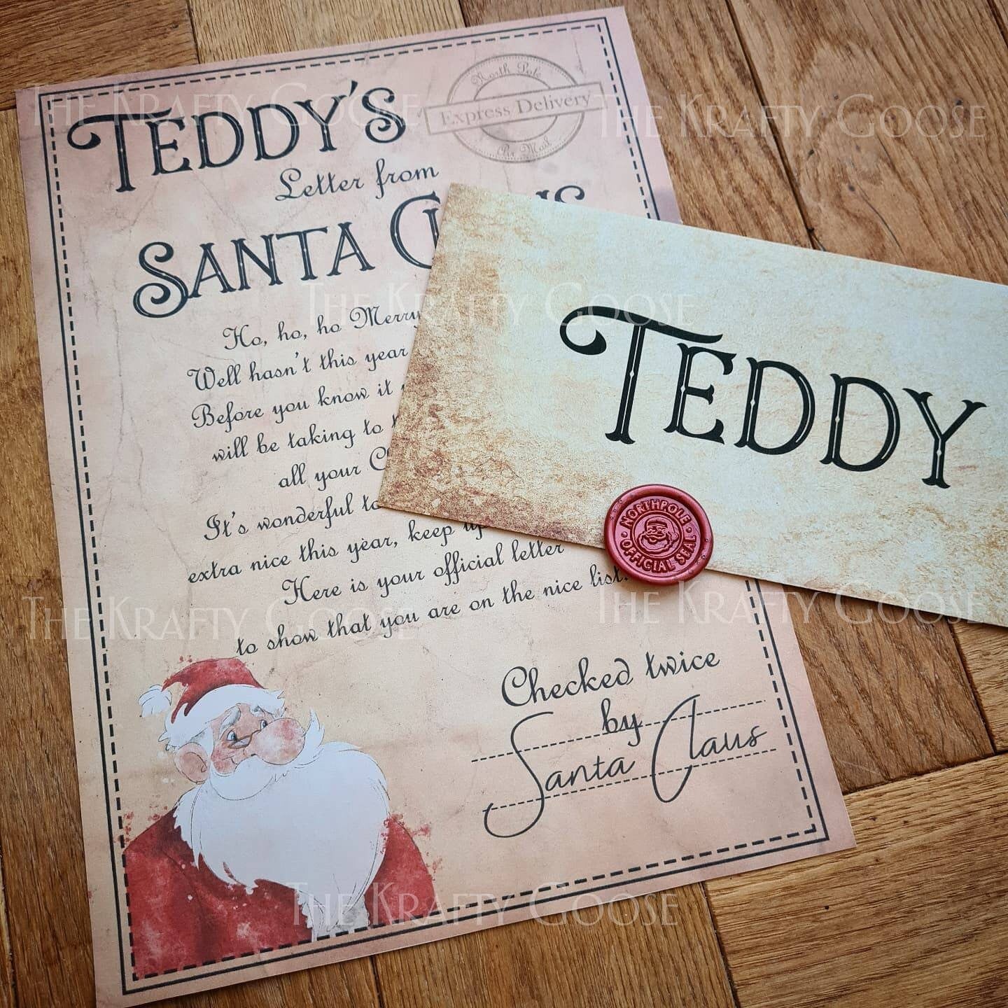 Personalised Vintage Santa Letter with Real Wax Seal