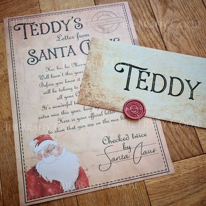 Personalised Vintage Santa Letter with Real Wax Seal