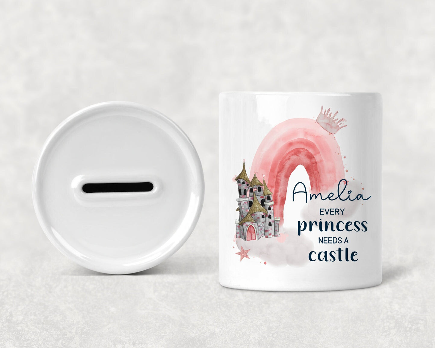 Personalised Princess Money Box - Coin Saver Piggy Bank - Great Gift for Kids