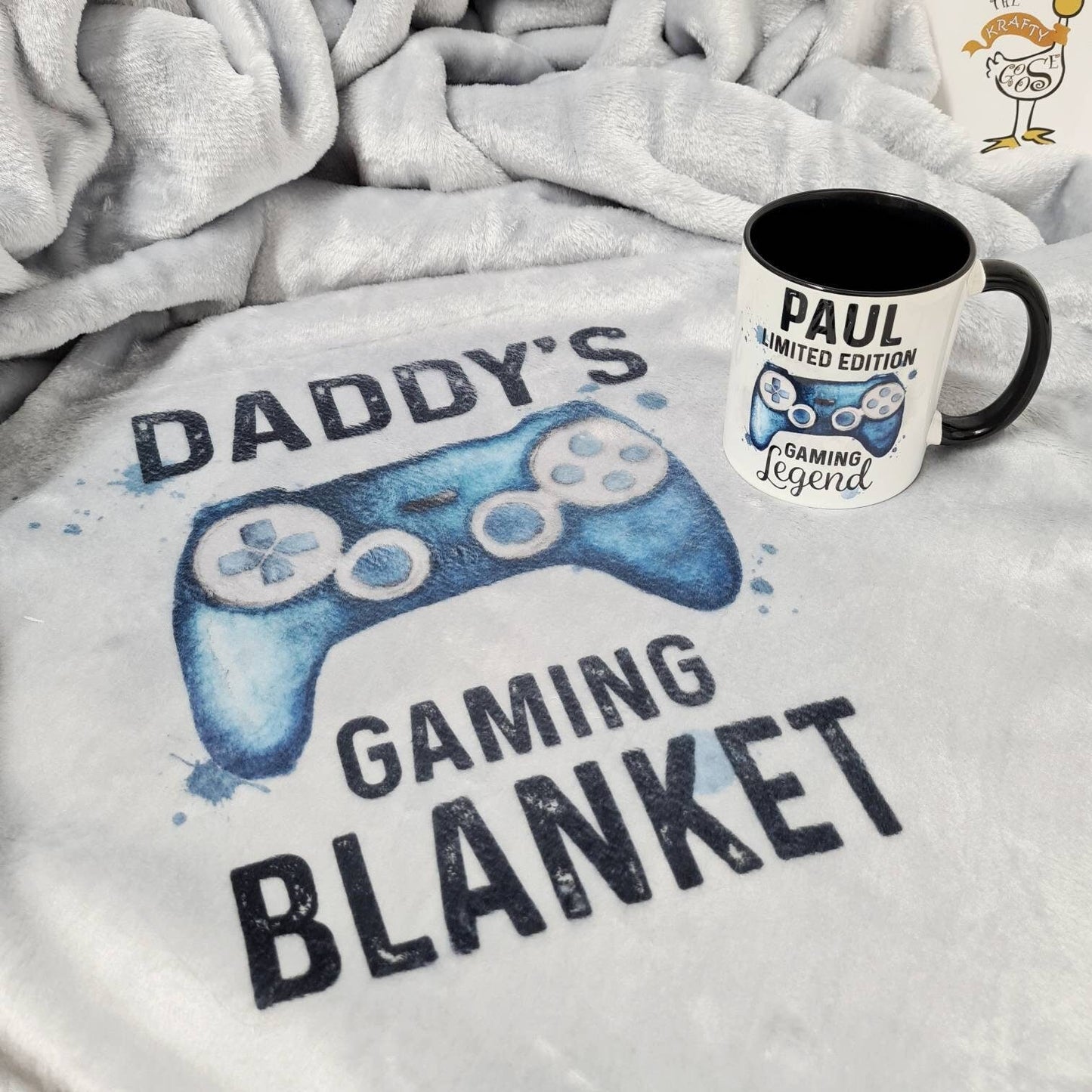 Personalised Gaming Blanket, Christmas Gamer Gift for Boys and Girls, Movie Night Throw, Stocking Filler, Blame it on the Lag