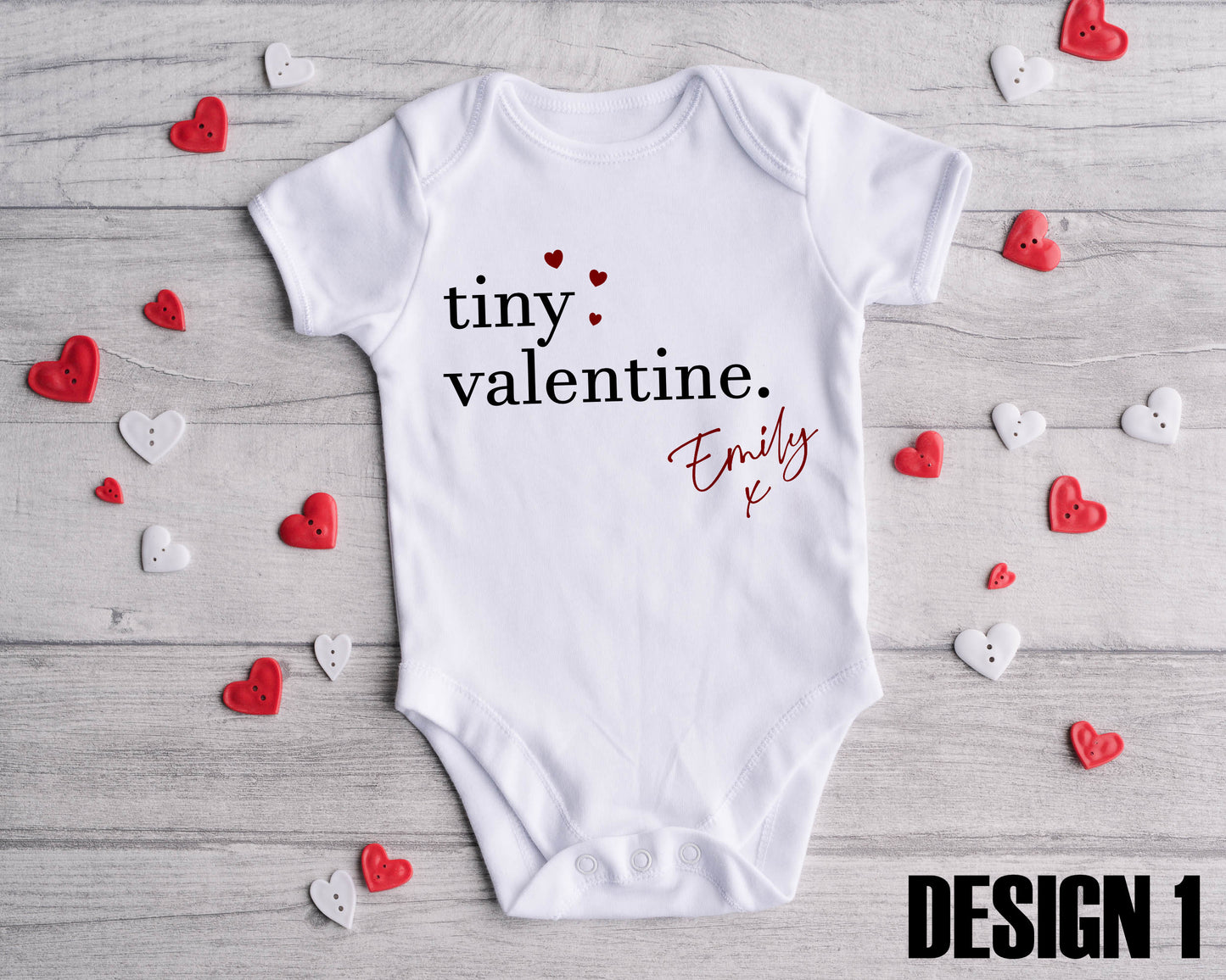 Personalised Valentines Day Baby Vest | Bodysuit | Valentine's Day | Watercolour Bear | New Baby | Love | Various Designs to Choose From