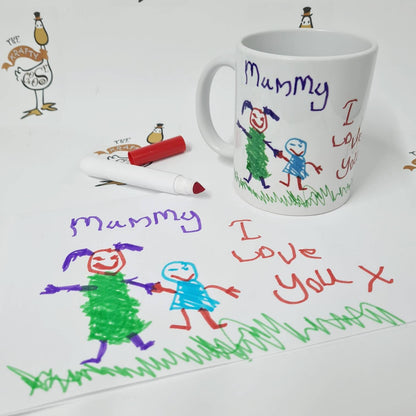 Custom Drawing Mug - Your Drawing Printed!