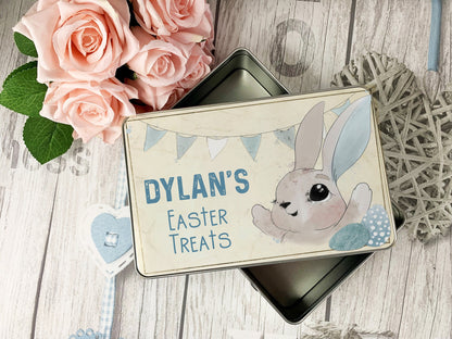 Easter Bunny Tin - Blue and Pink