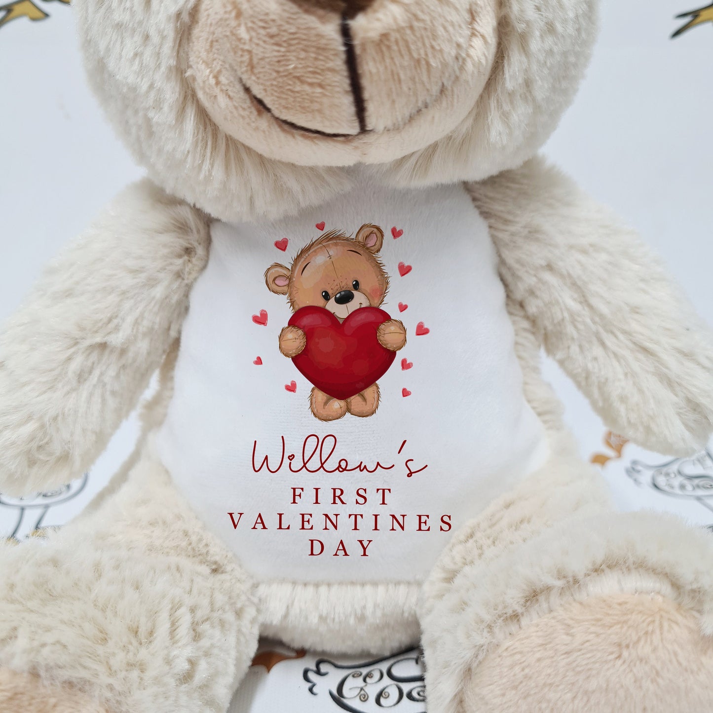 Valentines Bear | Personalised | Soft Toy | Printed First Valentines Day | Teddy Bear Bunny | Various Animals