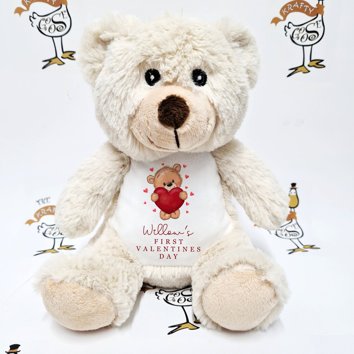 Valentines Bear | Personalised | Soft Toy | Printed First Valentines Day | Teddy Bear Bunny | Various Animals